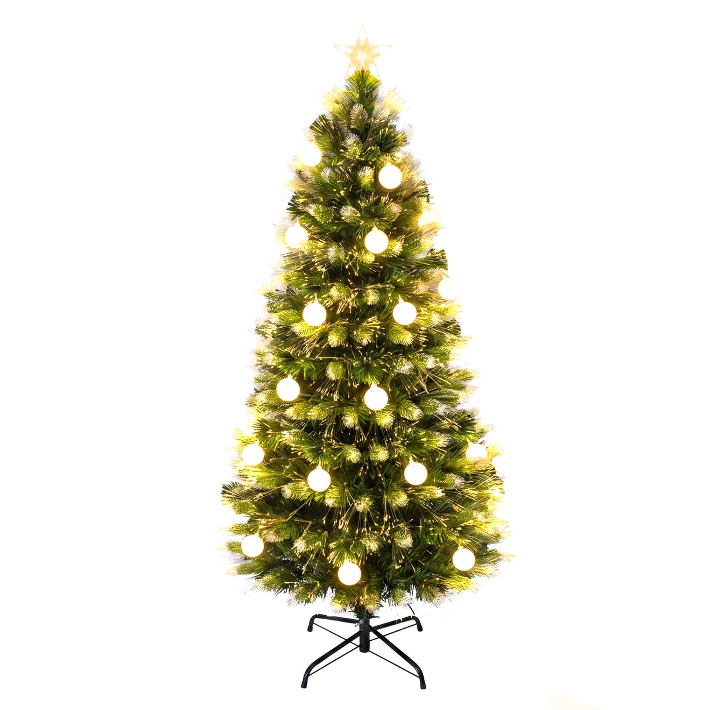 5 FT Pre-Lit Artificial Christmas Tree with Dazzling Optical Fibers