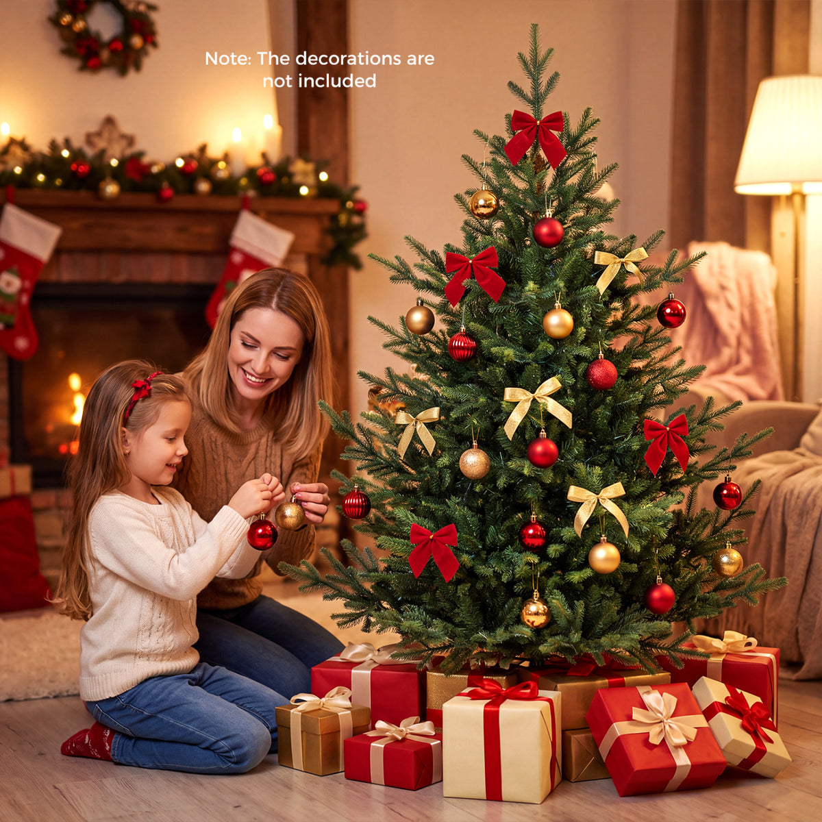 5 FT Pre-Lit Artificial Christmas Tree with 180 Warm White LED Lights