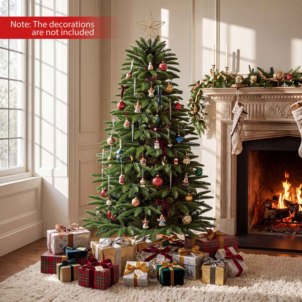 5 FT Pre-Lit Artificial Christmas Tree with 3 Gift Boxes and 507 Lush Branch Tips