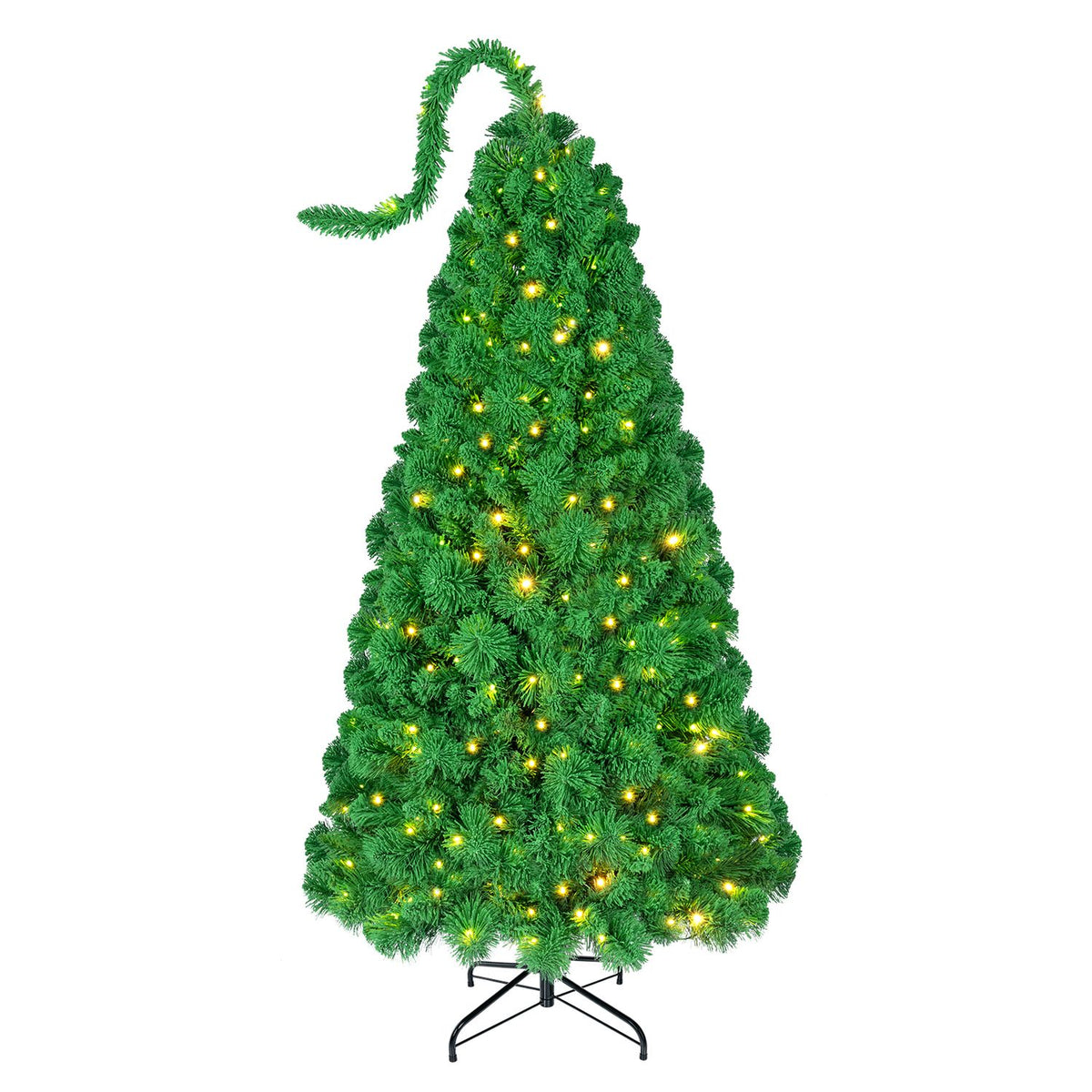 5 FT Pre-Lit Artificial Christmas Tree with Green Snow Flocking