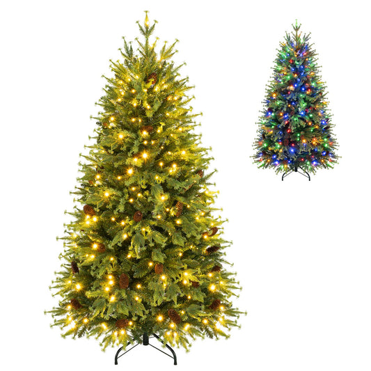 5 FT Pre-Lit Artificial Christmas Tree with Warm White and Multicolor LED Lights