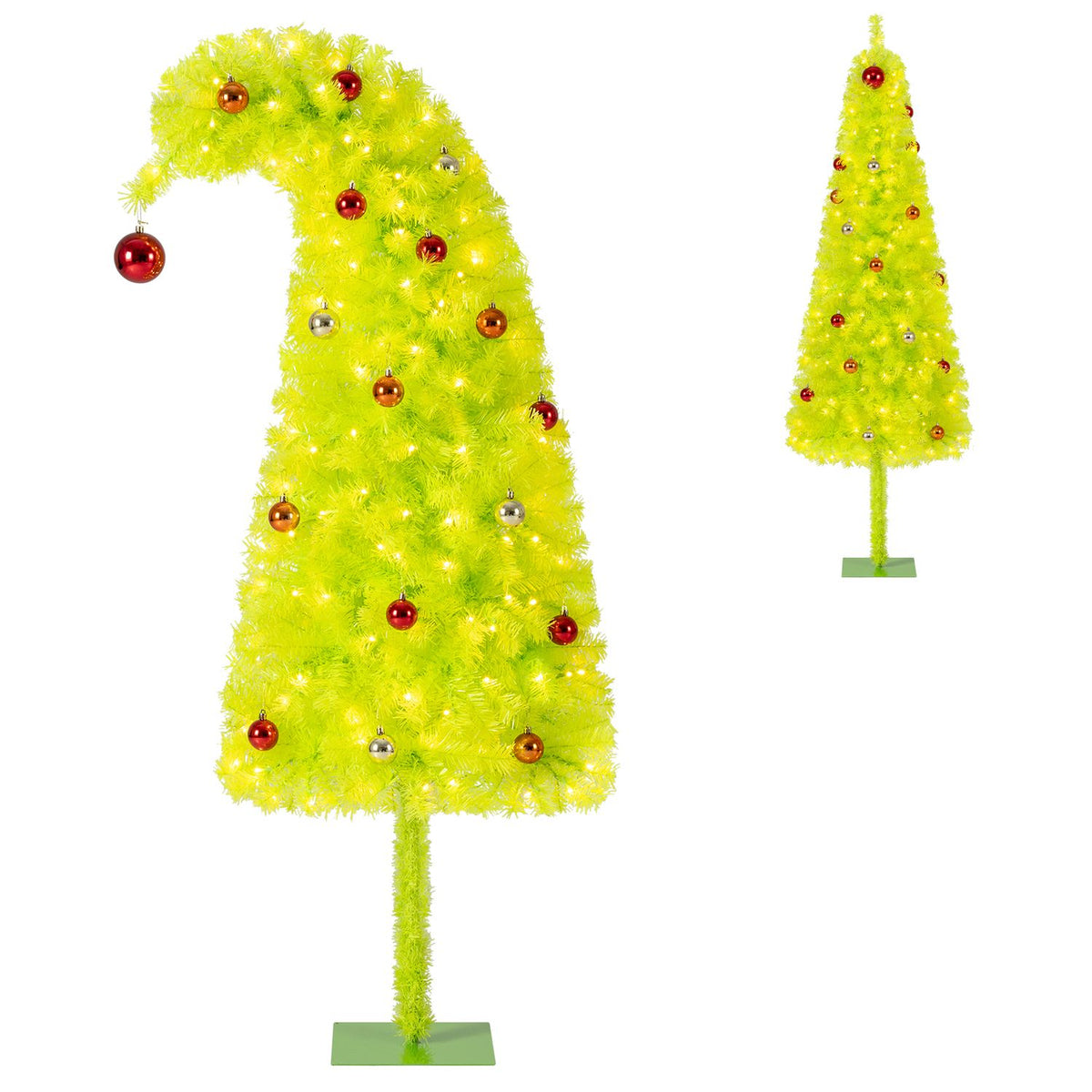 5 ft pre-lit Christmas tree with decorated branches and four lighted gift boxes, holiday decor by Wilsons Home Store