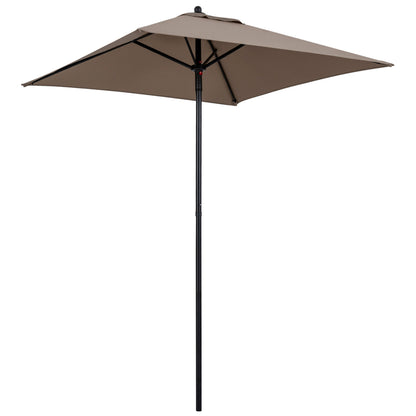 5 Feet Patio Square Market Table Umbrella Shelter with 4 Sturdy Ribs-Beige