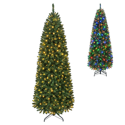 5-foot pre-lit artificial Christmas tree with warm white and multi-color LED lights, decorated for holiday cheer.