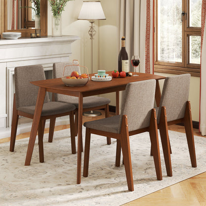 5-Piece Kitchen Table and Upholstered Chairs-Light Brown