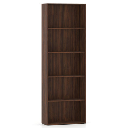 5-Shelf Storage Bookcase Modern Multi-Functional Display Cabinet Furniture-Black