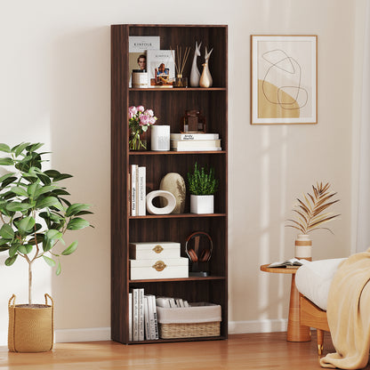 5-Shelf Storage Bookcase Modern Multi-Functional Display Cabinet Furniture-Black