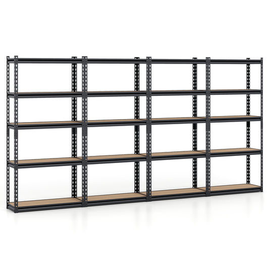 5-Tier Garage Shelving Unit 2200 LBS Heavy Duty Metal Storage Shelves-Set of 4