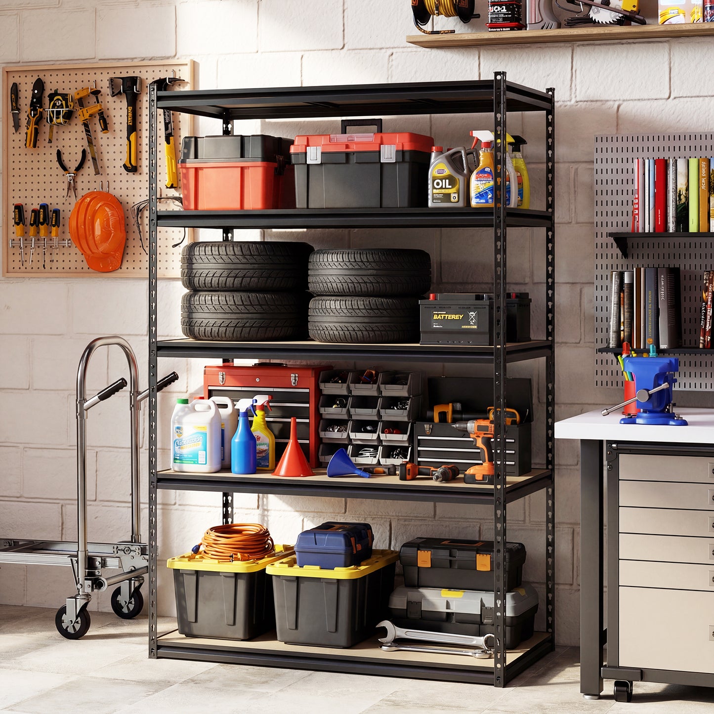 5-Tier Garage Shelving Unit 2200 LBS Heavy Duty Adjustable Utility Rack-1 Piece
