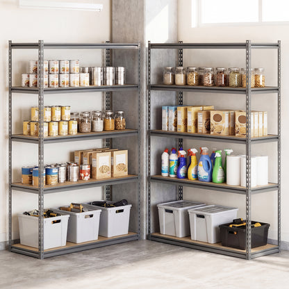 5-Tier Garage Shelving Unit 2200 LBS Metal Storage Shelves Adjustable Utility Rack for Warehouse-Set of 2