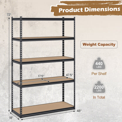 5-Tier Garage Shelving Unit for Warehouse and Basement-Set of 2