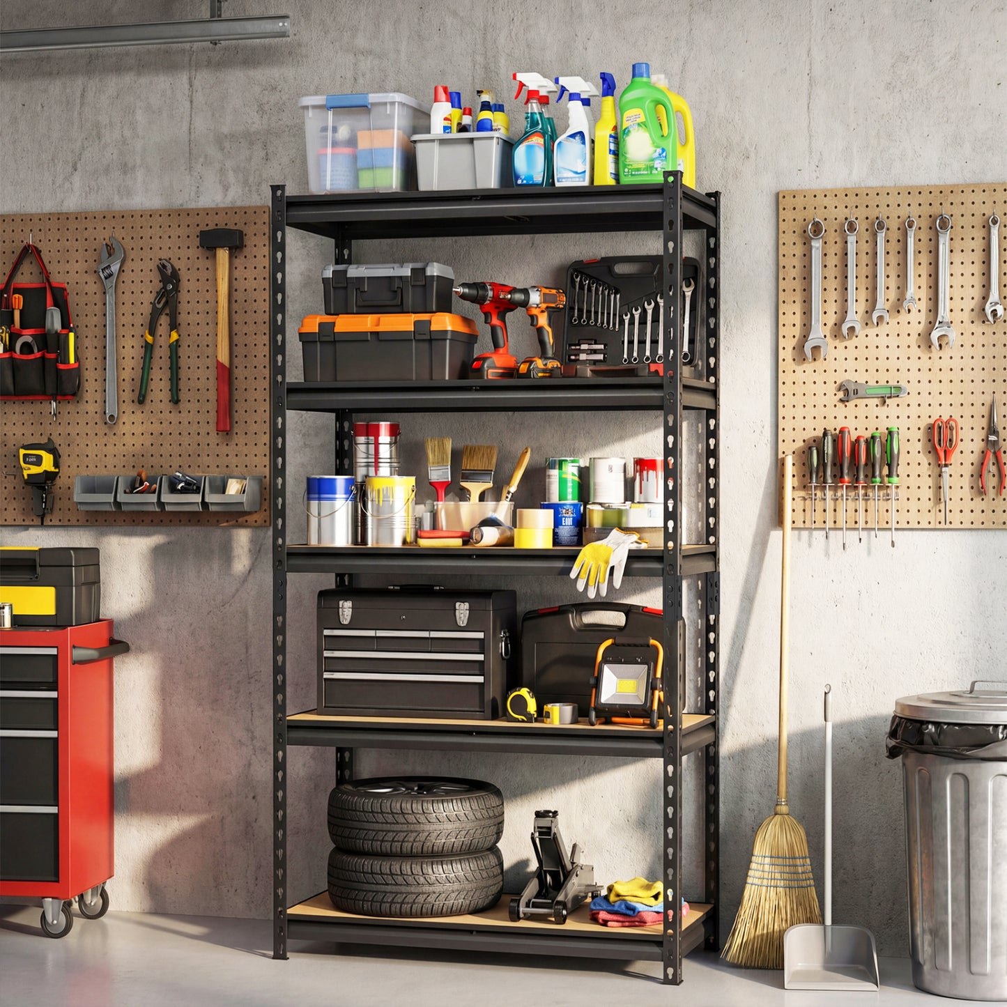 5-Tier Garage Shelving Unit 2200 LBS Heavy Duty Metal Storage Shelves-1Piece