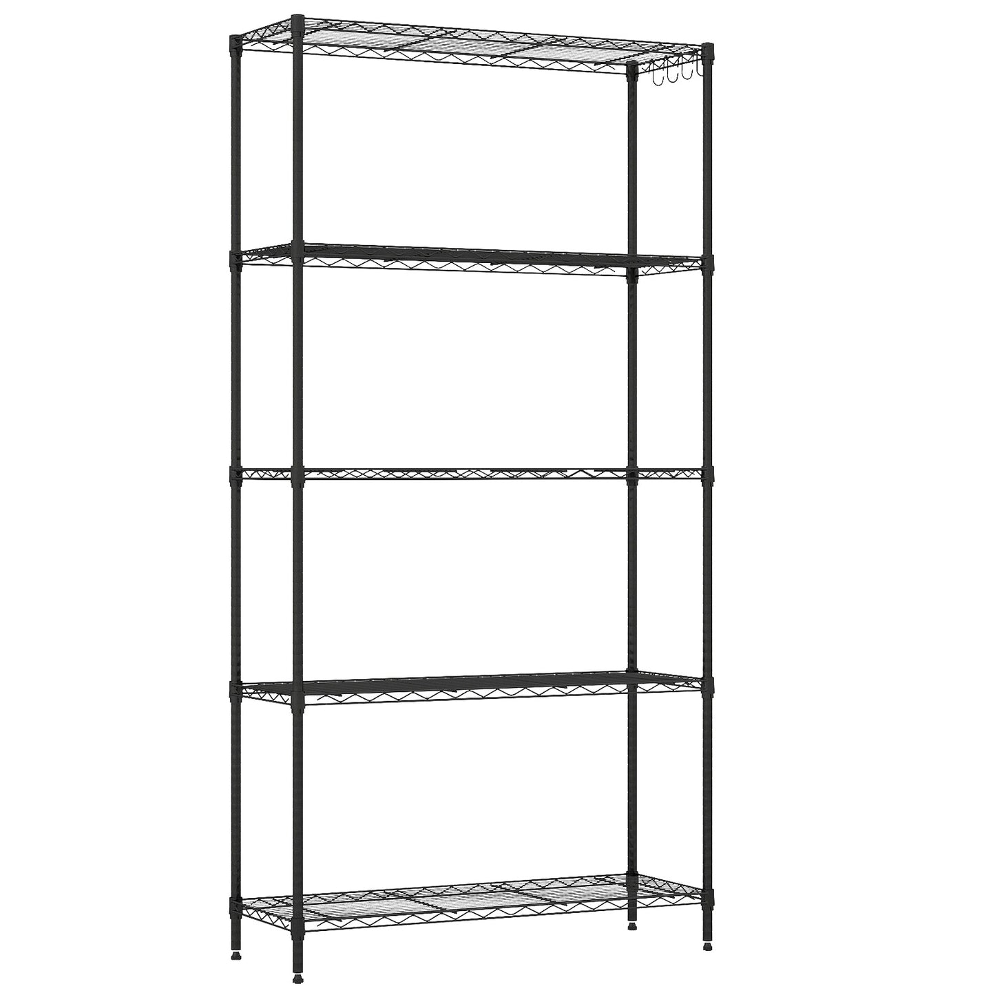 5-Tier Metal Storage Shelving Unit with V-Shaped Wire Rack and 1250 LBS Capacity-DK