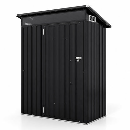 5 x 3 FT Outdoor Storage Shed with Lockable Door Sloping Roof and Vents-Gray