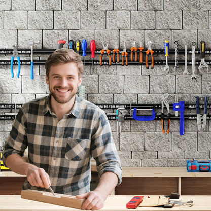 18 Inch Magnetic Tool Holder Strip with Mounting Screws-Black