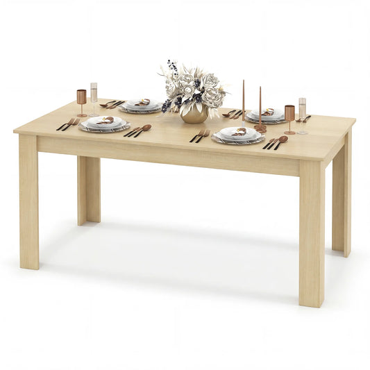 63 Inch Rectangular Modern Dining Kitchen Table-Oak