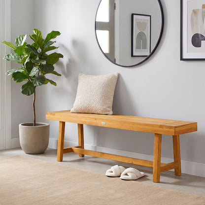63 Inch Solid Wood Bench for up to 3 People