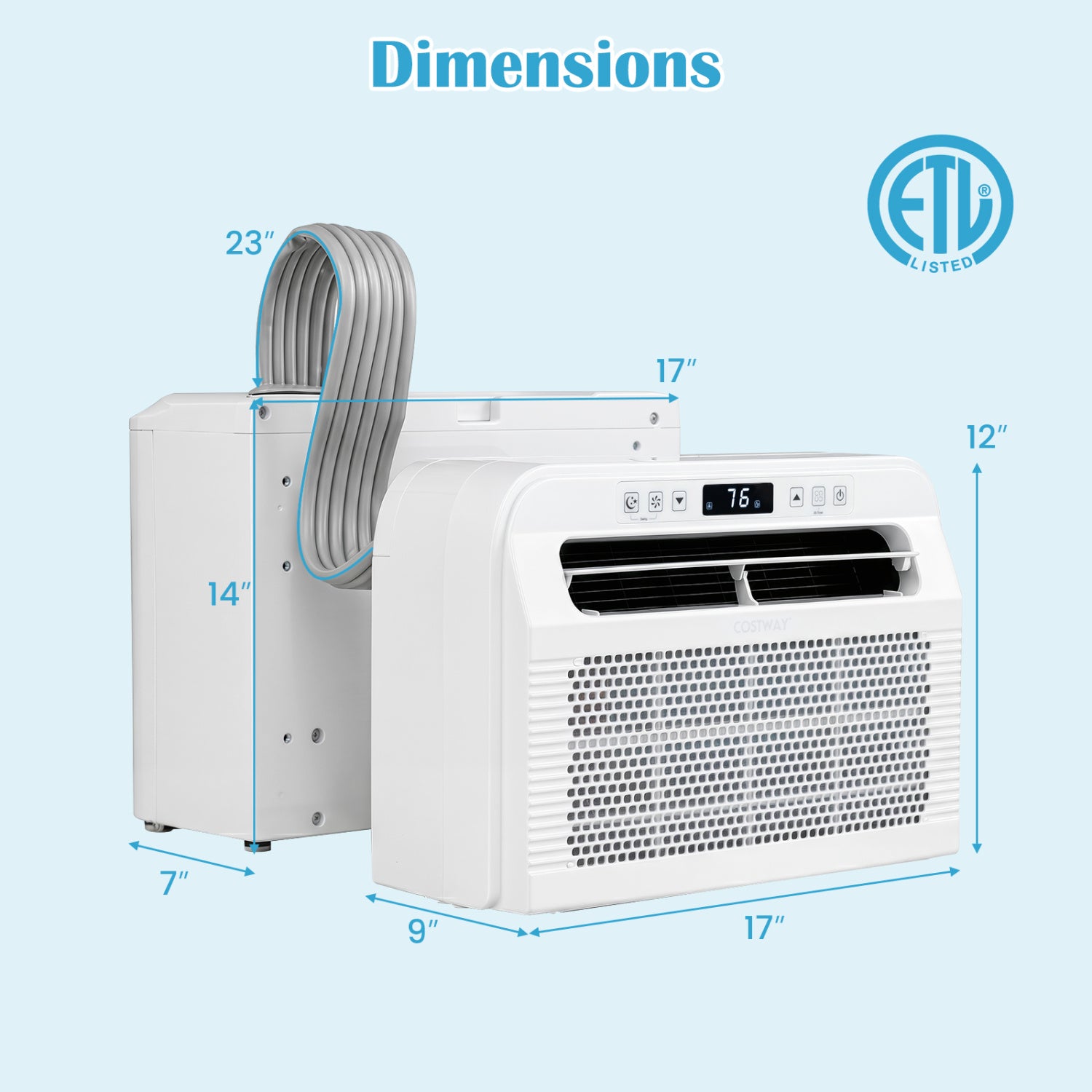 White 6500 BTU window air conditioner with WiFi, voice control, 24-hour timer, and quiet operation by Wilsons Home Store