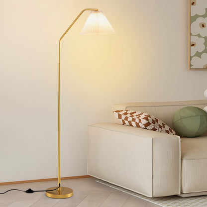 66" Arc Floor Lamp  Modern Standing Lamp with Adjustable Lamp Head  Pleated Lampshade & Foot Switch  Tall Lamp Reading for Living Room  Bedroom & Office