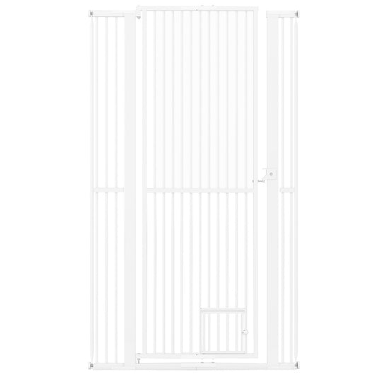 67.5" Extra Tall Pet Gate Heavy-Duty Metal Cat Gate with 30.5"-41" Wide Opening-White