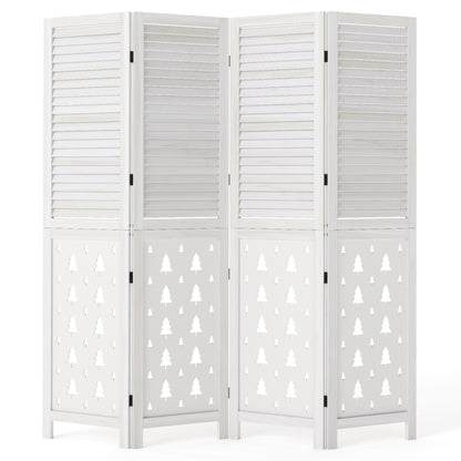 67" Tall Wood Room Divider Indoor Wooden Partition for Room Separation-4 Panels