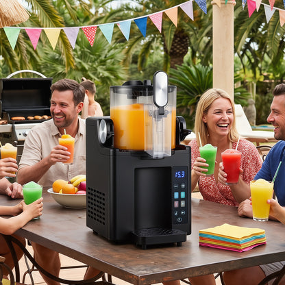 Black 68 oz frozen drink maker and slushy machine by Wilsons Home Store, with clear controls and large capacity for home use.
