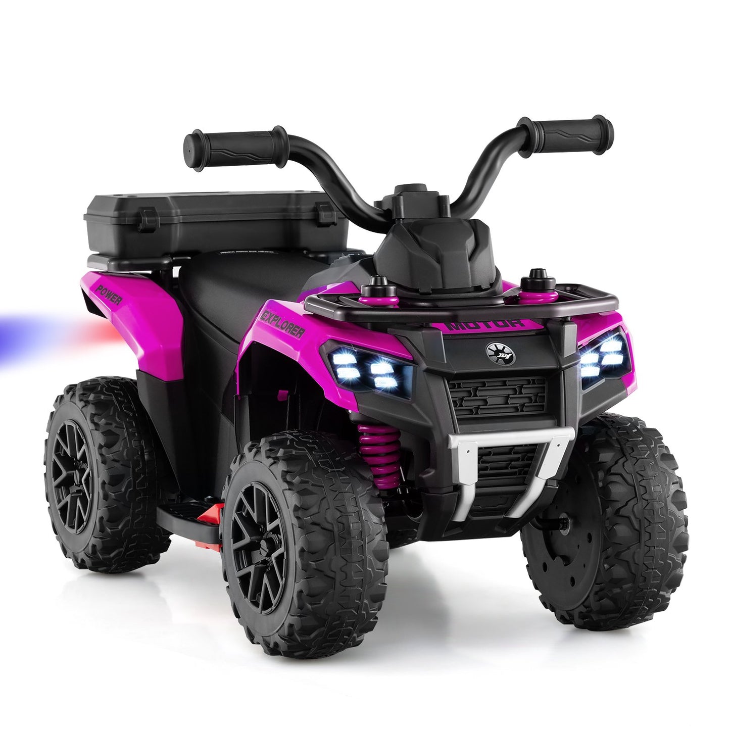 6V Kids Ride On ATV with Spray Function and Storage Box with Music-Blue