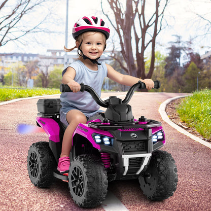 6V Kids Ride On ATV with Spray Function and Storage Box with Music-Blue