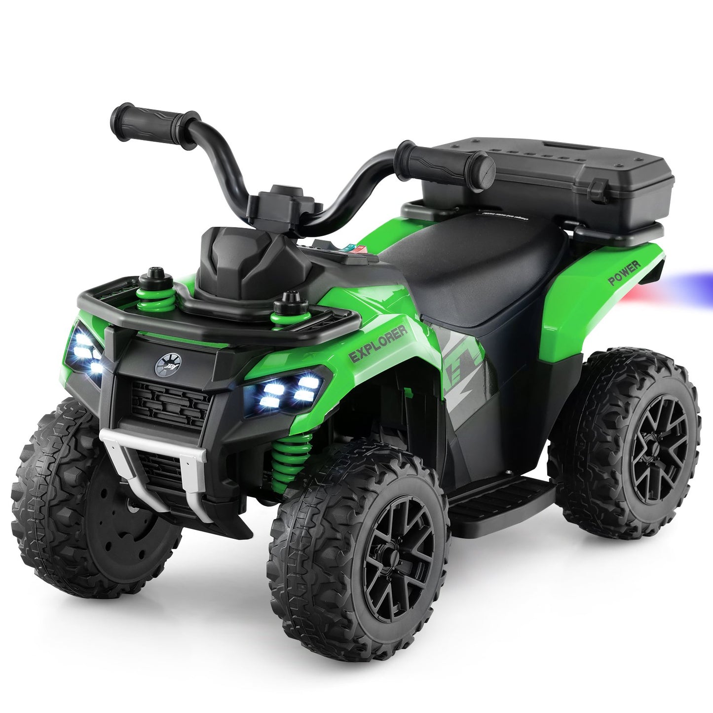 6V Kids Ride On ATV with Spray Function and Storage Box with Music-Blue