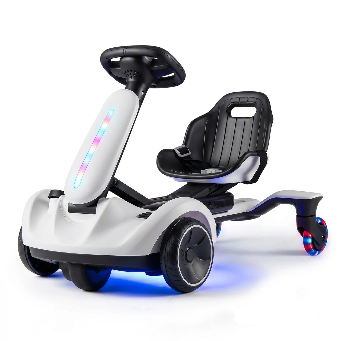 6V Ride-on Drift Car with Lights and Adjustable Seat-Black