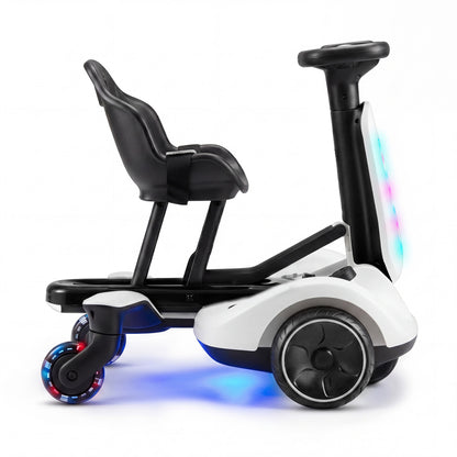 6V Ride-on Drift Car with Lights and Adjustable Seat-Black