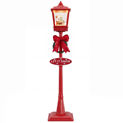 6.1 ft Musical Christmas Streetlight with LED Lights for Home Yard Porch-Red