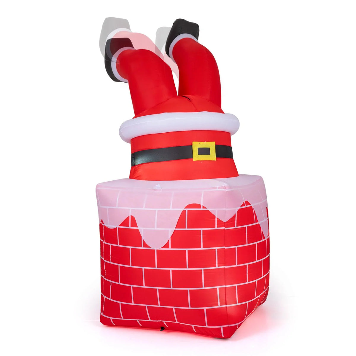 6.2 FT Christmas Inflatable Santa Claus in Chimney Decoration with Built-in LED Lights and Automatic Moving Legs