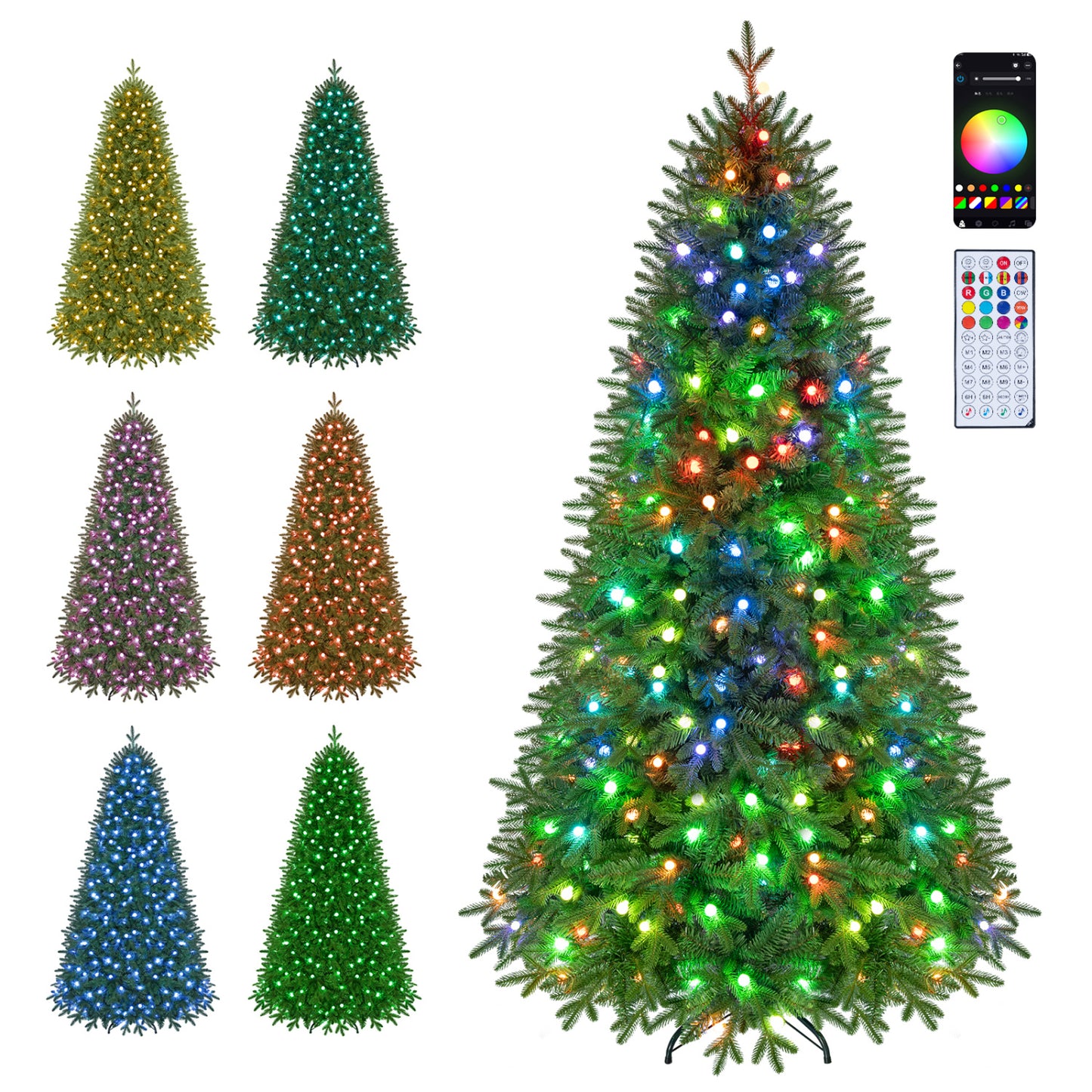 6.3 FT Smart Christmas Tree with 230 Pre-Lit RGB LED Lights-M
