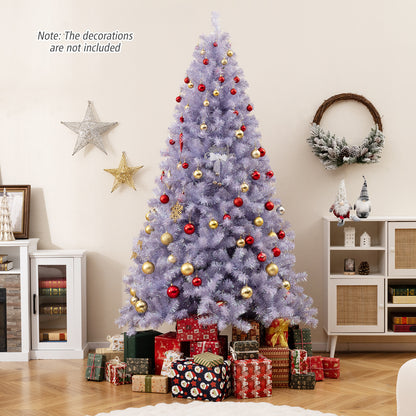 6/7.5 FT Pre-Lit Tinsel Christmas Tree Artificial Xmas Tree-M