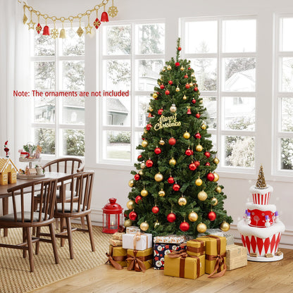 6/7/8 FT Pre-Lit Artificial Christmas Tree with Remote Control and LED Lights-7ft