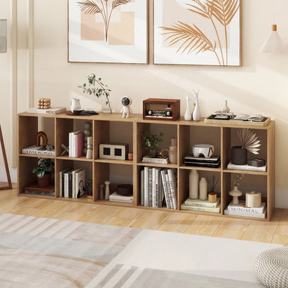6 Cube Bookshelf with Back Guardrail for Living Room Bedroom-Black