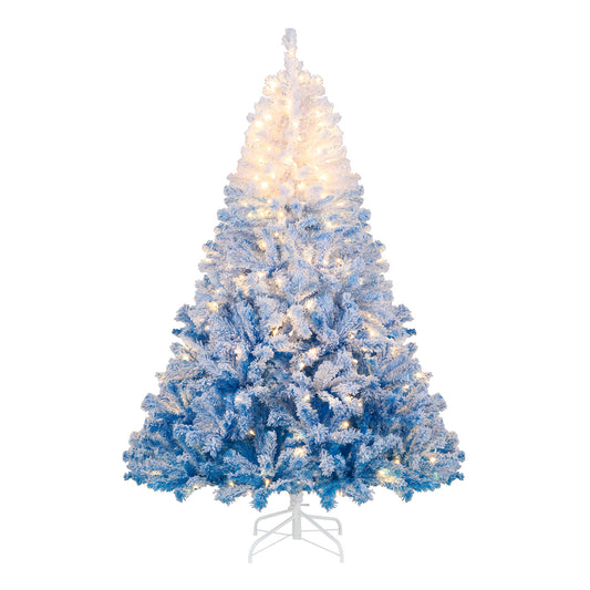 6 ft artificial Christmas tree with warm white LED lights and 8 lighting modes, holiday decor by Wilsons Home Store