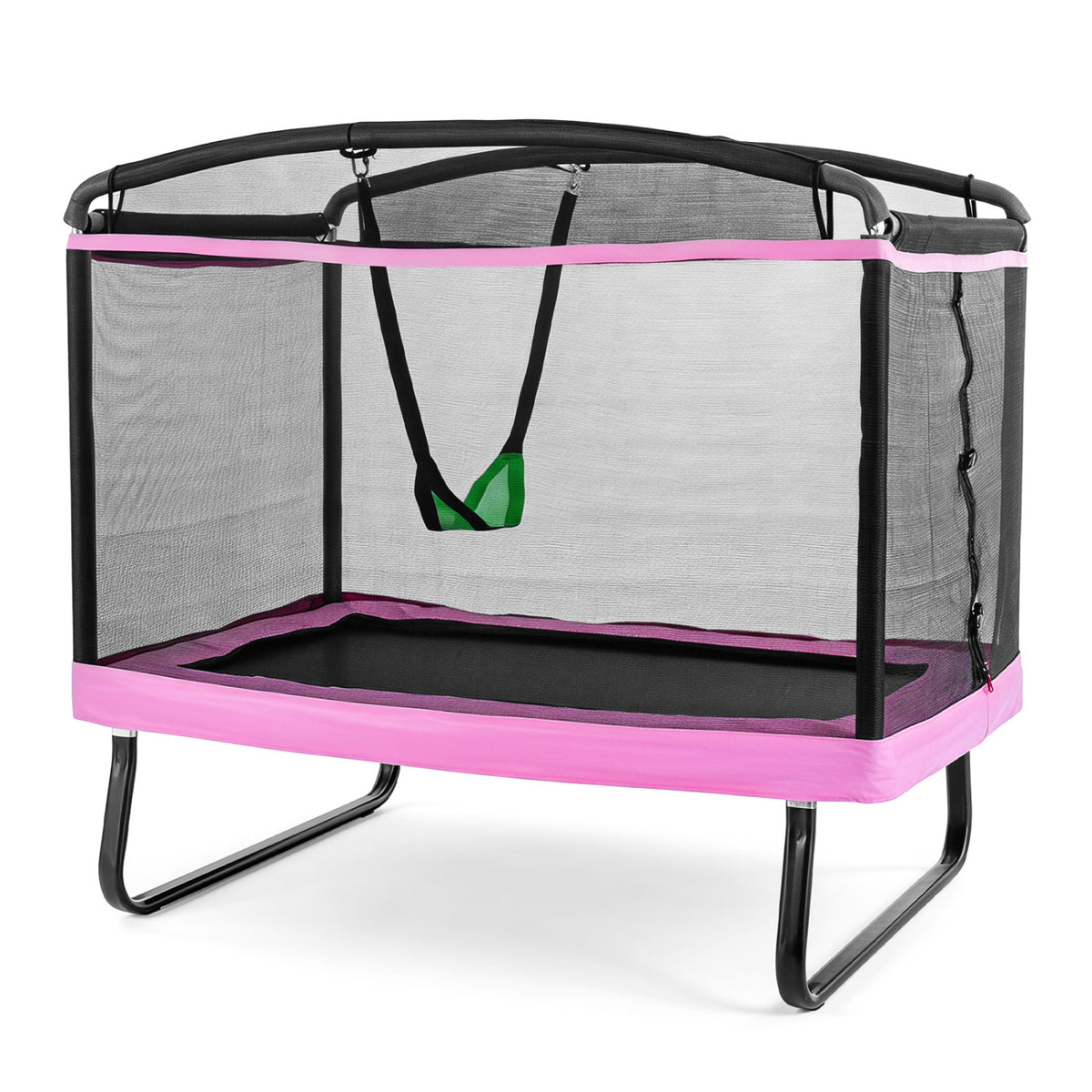 Blue 6 ft kids trampoline with swing and safety enclosure net by Direct by Wilsons Home Store, suitable for children aged 3+ outdoors