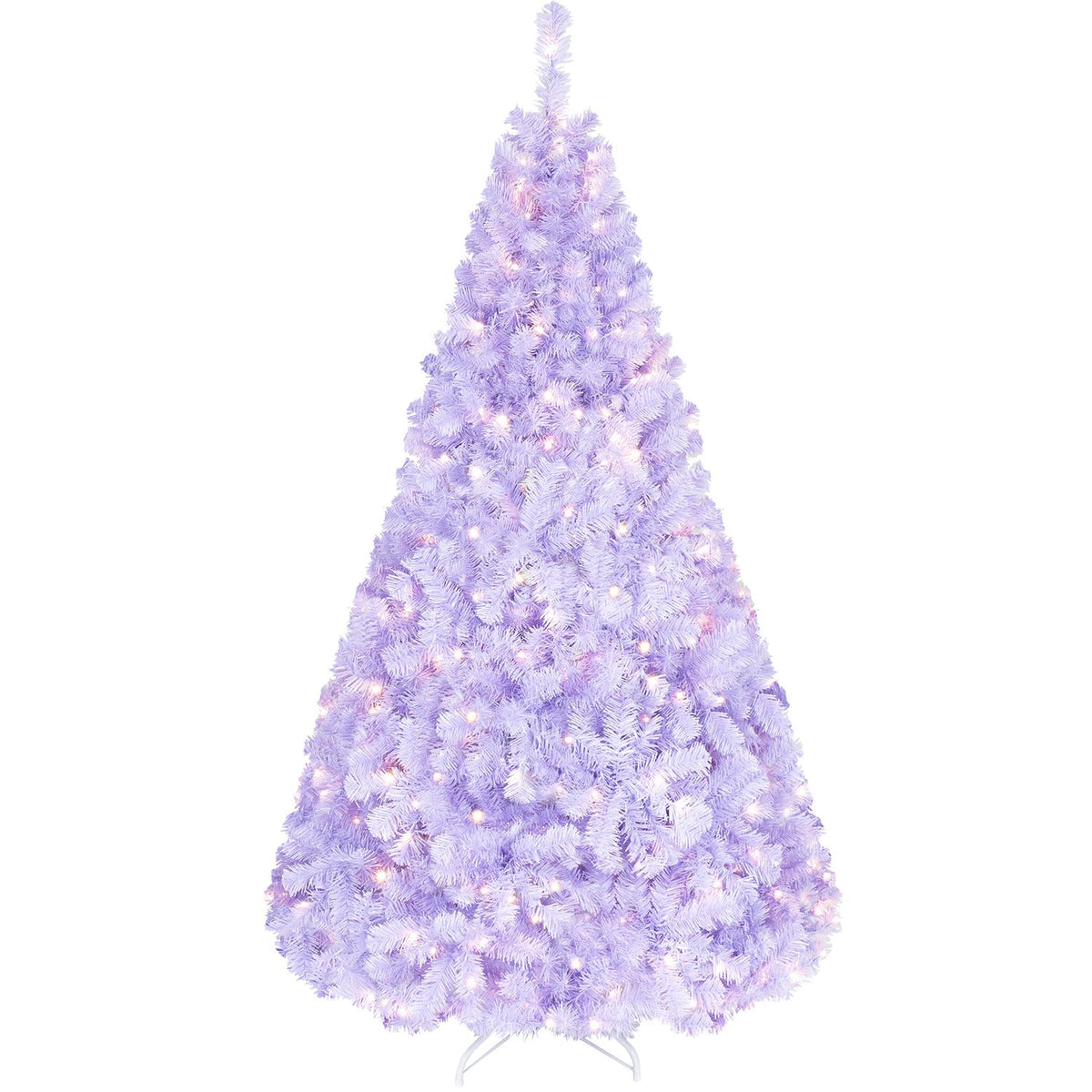 4.5 FT Light Purple Pre-Lit Peacock Blue Christmas Tree with 140 Warm White LED Lights