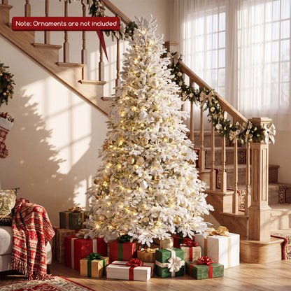 6 FT Pre-Lit Artificial Christmas Tree with Warm White and Multicolor LED Light