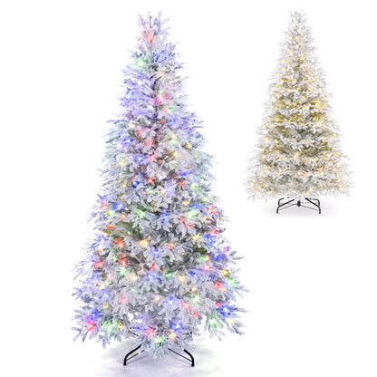 6 FT Pre-Lit Artificial Christmas Tree with Warm White and Multicolor LED Light