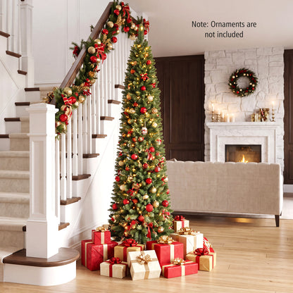 6 FT Pre-Lit Pencil Christmas Tree with 180 Warm White LED Lights