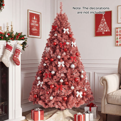 6 FT Pre-Lit Red Christmas Tree with 250 Warm White LED Lights
