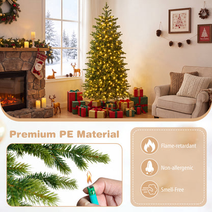 6 FT Pre-lit Christmas Tree with 250/470 Warm White and Multi-color Dimmable LED Light for Home Office
