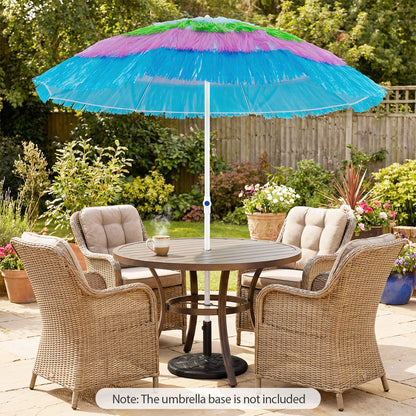 6 FT Tiki Thatched Patio Beach Umbrella with Push Button Tilt Carrying Bag-Colorful