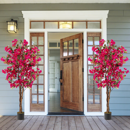 6 Feet Artificial Bougainvillea Tree with 910 Flowers-2 Pieces