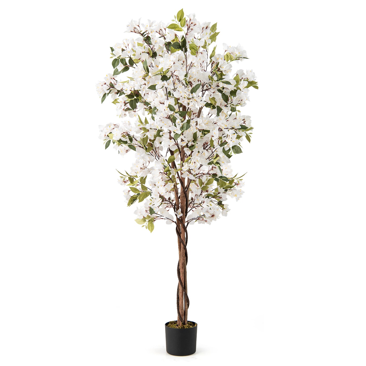 6 Feet Artificial Bougainvillea Tree with 910 White Flowers-1 Pieces