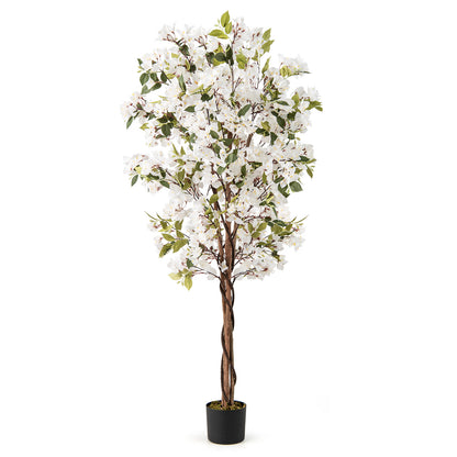 6 Feet Artificial Bougainvillea Tree with 910 White Flowers-1 Pieces