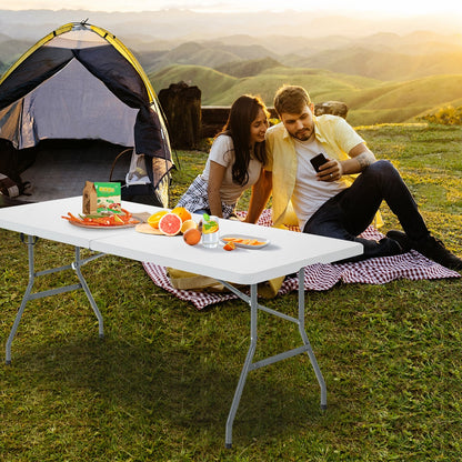 Portable Folding Camping Table with Carrying Handle-Black
